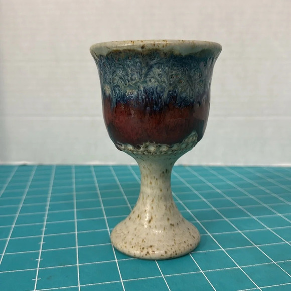 Mid 20th Century Stoneware Wine Goblet Studio Art Pottery - Picture 2 of 10